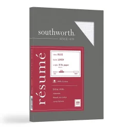 Southworth Linen Resume 100% Recycled 8.5" x 11" Multipurpose Paper, 32 Lbs., 100 Brightness (RD18BCFLN)