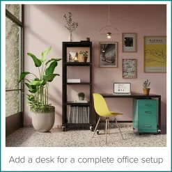 Space Solutions 3-Drawer Mobile Vertical File Cabinet, Letter Size, Lockable, 26.7