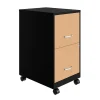 Space Solutions 2-Drawer Mobile File Cabinet, Letter Size, Lockable, 26.7"H x 14.25"W x 18"D, Black/Platinum Oak (25855)