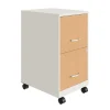 Space Solutions 2-Drawer Mobile File Cabinet, Letter Size, Lockable, 26.7"H x 14.25"W x 18"D, Pearl White/Platinum Oak (25854)