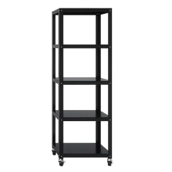 Space Solutions Ready-to-assemble 72-inch High Mobile 5-Shelf Bookcase, Black