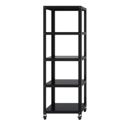 Space Solutions Ready-to-assemble 72-inch High Mobile 5-Shelf Bookcase, Black