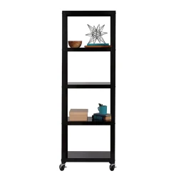 Space Solutions Ready-to-assemble 72-inch High Mobile 5-Shelf Bookcase, Black