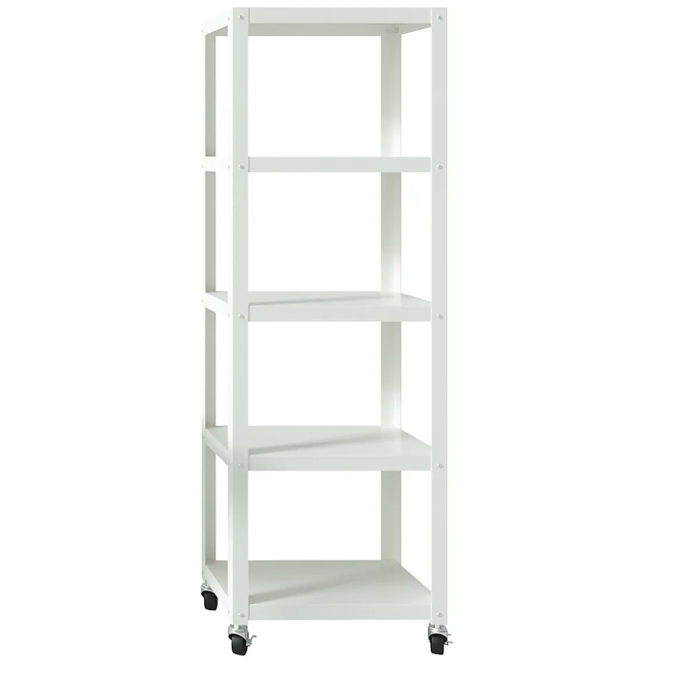 Space Solutions Ready-to-assemble 72-inch High Mobile 5-Shelf Bookcase, White