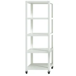 Space Solutions Ready-to-assemble 72-inch High Mobile 5-Shelf Bookcase, White