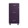 Space Solutions SOHO Organizer 3-Drawer Mobile Vertical File Cabinet, Letter Size, Lockable, Midnight Purple (25285)