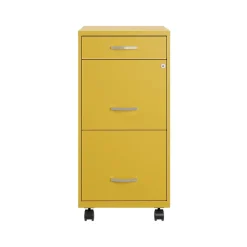 Space Solutions SOHO Organizer 3-Drawer Mobile Vertical File Cabinet, Letter Size, Lockable, Goldfinch (25284)