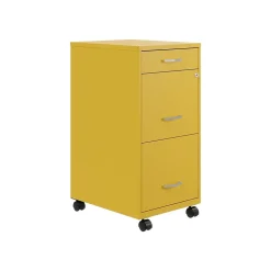 Space Solutions SOHO Organizer 3-Drawer Mobile Vertical File Cabinet, Letter Size, Lockable, Goldfinch (25284)