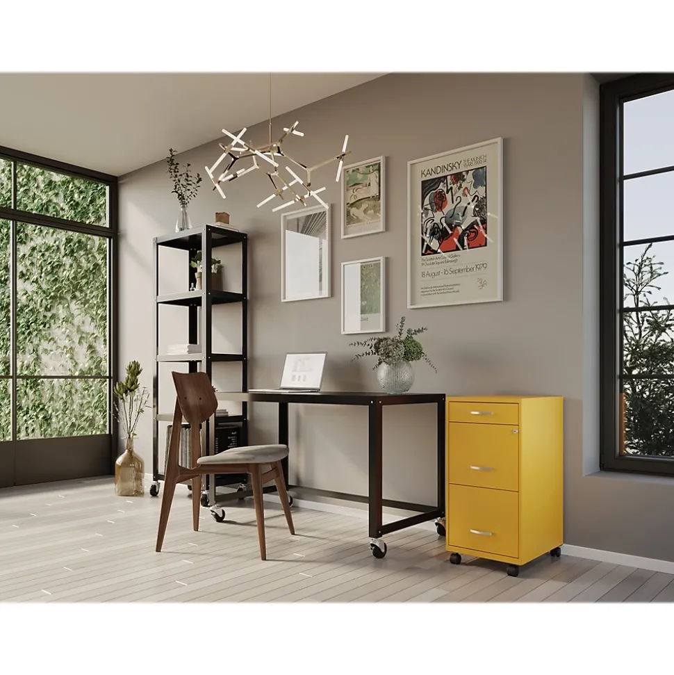 Space Solutions SOHO Organizer 3-Drawer Mobile Vertical File Cabinet, Letter Size, Lockable, Goldfinch (25284)