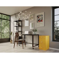 Space Solutions SOHO Organizer 3-Drawer Vertical File Cabinet, Letter Size, Lockable, Goldfinch (25280)