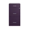 Space Solutions SOHO Organizer 3-Drawer Vertical File Cabinet, Letter Size, Lockable, Midnight Purple (25281)
