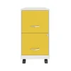 Space Solutions SOHO Smart File 2-Drawer Mobile Vertical File Cabinet, Letter Size, Lockable, Pearl White/Goldfinch (25337)