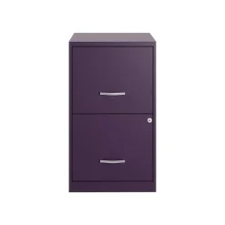 Space Solutions SOHO Smart File 2-Drawer Vertical File Cabinet, Letter Size, Lockable, Midnight Purple (25273)
