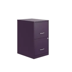 Space Solutions SOHO Smart File 2-Drawer Vertical File Cabinet, Letter Size, Lockable, Midnight Purple (25273)