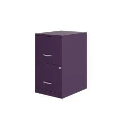 Space Solutions SOHO Smart File 2-Drawer Vertical File Cabinet, Letter Size, Lockable, Midnight Purple (25273)