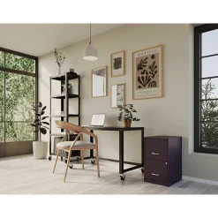 Space Solutions SOHO Smart File 2-Drawer Vertical File Cabinet, Letter Size, Lockable, Midnight Purple (25273)