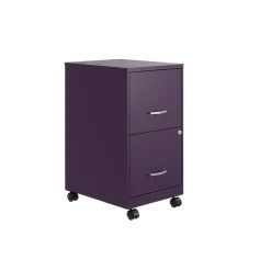 Space Solutions SOHO Smart File 2-Drawer Mobile Vertical File Cabinet, Letter Size, Lockable, Midnight Purple (25277)