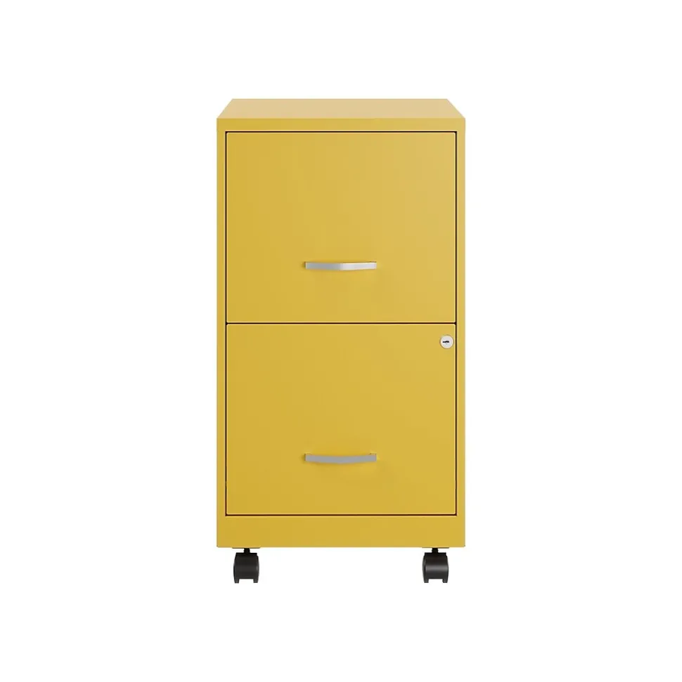 Space Solutions SOHO Smart File 2-Drawer Mobile Vertical File Cabinet, Letter Size, Lockable, Goldfinch (25276)