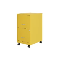 Space Solutions SOHO Smart File 2-Drawer Mobile Vertical File Cabinet, Letter Size, Lockable, Goldfinch (25276)