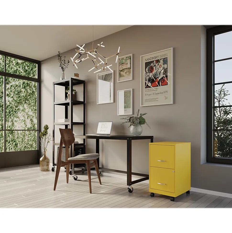 Space Solutions SOHO Smart File 2-Drawer Mobile Vertical File Cabinet, Letter Size, Lockable, Goldfinch (25276)