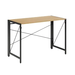 Space Solutions 43"W Folding Home Office Desk, Black/Teak (24969)