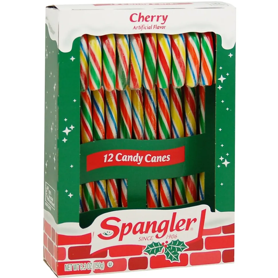 Spangler Cherry Candy Canes, 12 Canes/Pack, 3 Packs/Box (211-X0001)