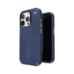 Speck Presidio 2 Grip MagSafe ClickLock Phone Case for iPhone 15 Pro, Coastal Blue/Dust Gray (150447-3206)