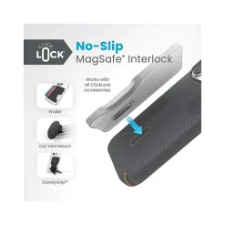 Speck Presidio 2 Grip MagSafe ClickLock Phone Case for iPhone 15 Pro, Charcoal Gray/Cool Bronze (150447-3212)