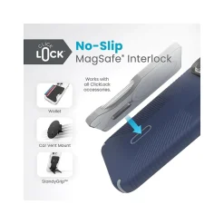 Speck Presidio 2 Grip MagSafe ClickLock Phone Case for iPhone 15 Pro Max, Coastal Blue/Dust Gray (150463-3206)