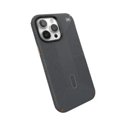 Speck Presidio 2 Grip MagSafe ClickLock Phone Case for iPhone 15 Pro Max, Charcoal Gray/Cool Bronze (150463-3212)