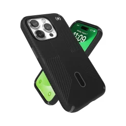 Speck Presidio 2 Grip MagSafe ClickLock Phone Case for iPhone 15 Pro, Black/Slate Gray (150447-3205)