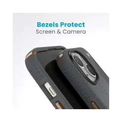 Speck Presidio 2 Grip MagSafe ClickLock Phone Case for iPhone 15, Charcoal Gray/Cool Bronze (150439-3212)