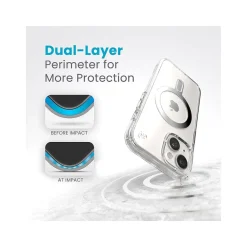 Speck Presidio Perfect-Clear MagSafe ClickLock Phone Case for iPhone 15, Clear/Chrome (150441-3199)