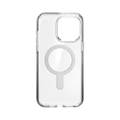 Speck Presidio Perfect-Clear MagSafe ClickLock Phone Case for iPhone 15 Pro Max, Clear/Chrome (150465-3199)