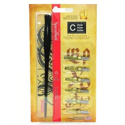 Speedball Flat Pen Nibs, Assorted, 6/Set, 2/Pack (77664-PK2)