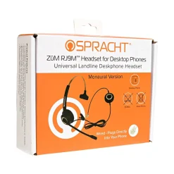 Spracht ZUM RJ9M Noise-Canceling Mono Deskphone On Ear Headset, RJ-9 (ZUMRJ9M)