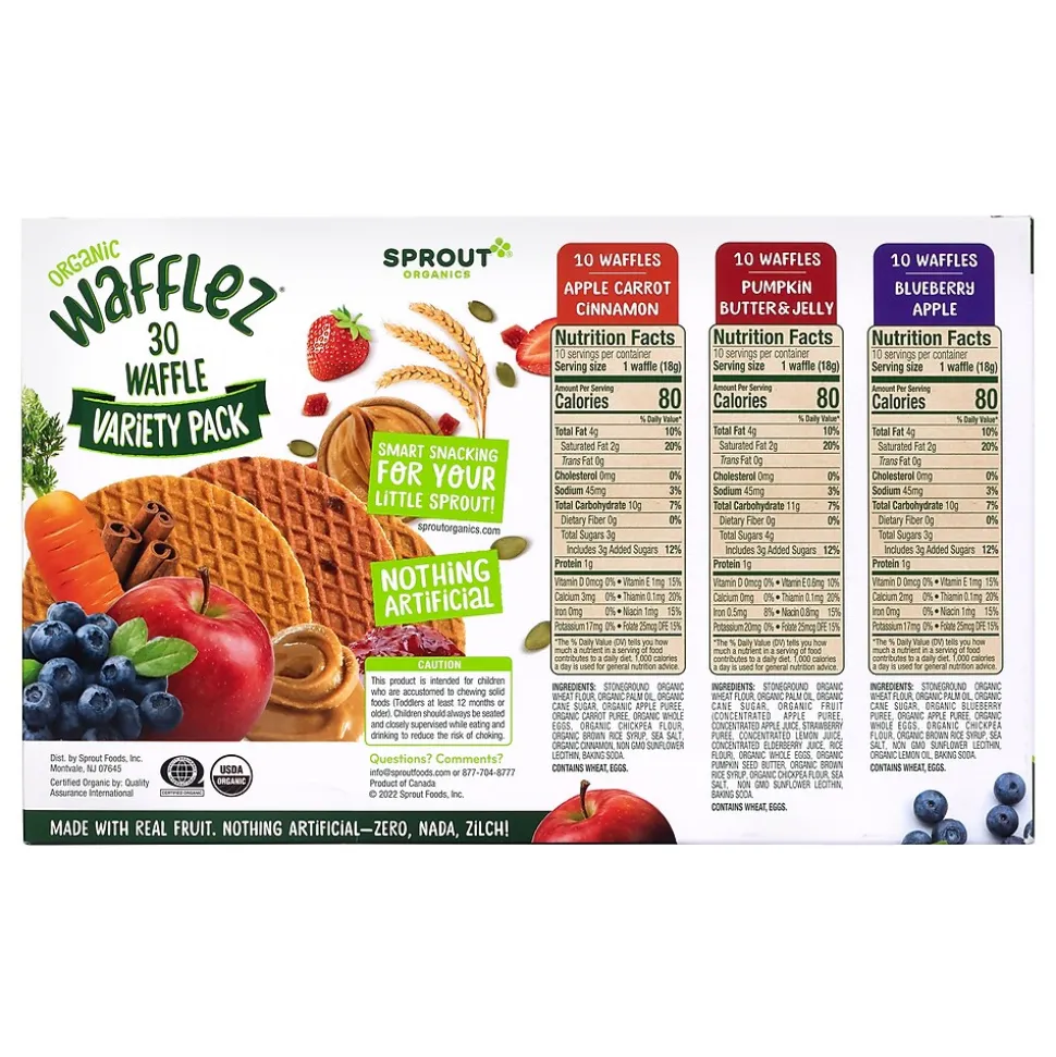 Sprout Wafflez Variety Pack, 30/box (220-02152)