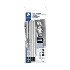 STAEDTLER Mars Lumograph Wooden Pencils, No. 1 Soft Lead, 4/Pack (100CSBK7A6)