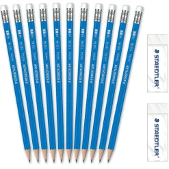 Staedtler Pre-Sharpened Wooden Pencil with Block Erasers, #2 Medium Lead, 250/Pack (13246C250)