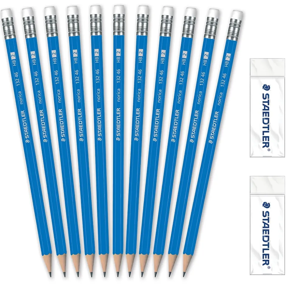 Staedtler Pre-Sharpened Wooden Pencil with Block Erasers, #2 Medium Lead, 250/Pack (13246C250)