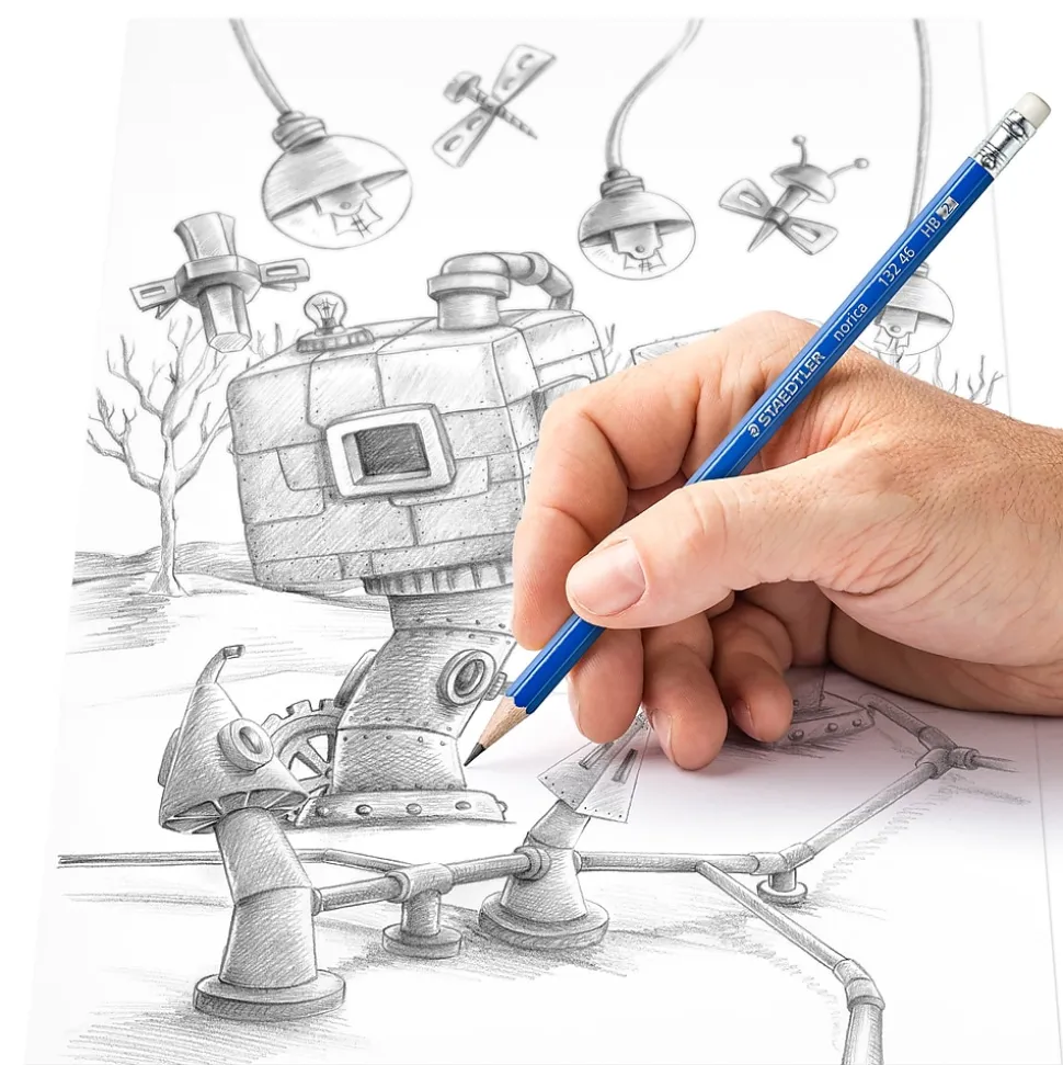 Staedtler Pre-Sharpened Wooden Pencil with Block Erasers, #2 Medium Lead, 250/Pack (13246C250)