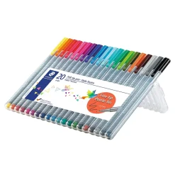 Staedtler triplus Felt Pens, Super Fine Point, Assorted Ink, 20/Pack (334 SB20)