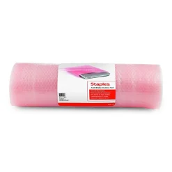 Staples 3/16" Anti-Static Bubble Roll, 24" x 30', AF23Pink (4069427)