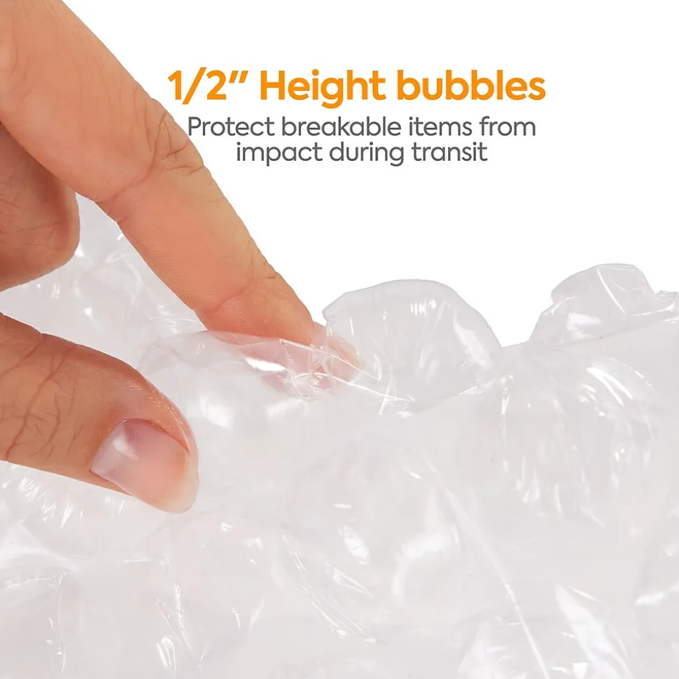 Staples 1/2" Bubble Roll, 12" x 30', Clear (4069423)