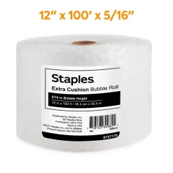 Staples® 5/16" Bubble Roll, UPSable, 12" x 100' (4072833)
