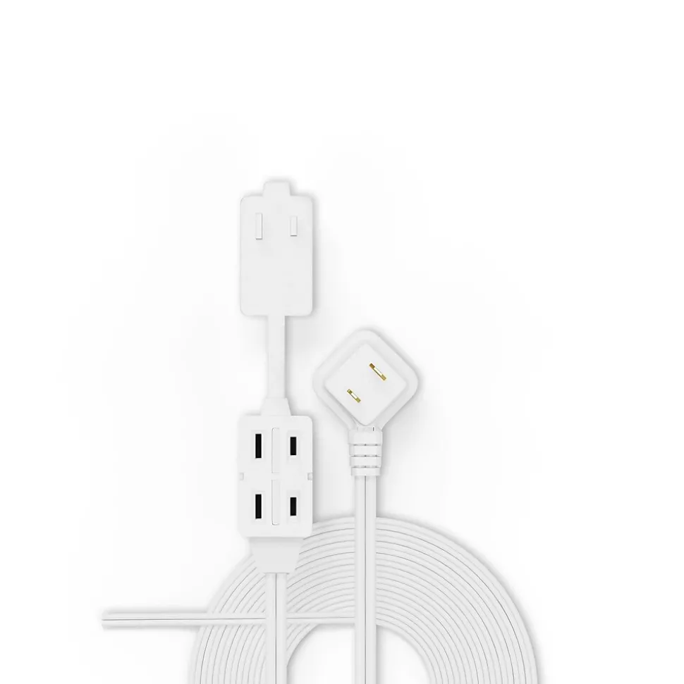 Staples 6' Extension Cord, 3-Outlet, White (22134)