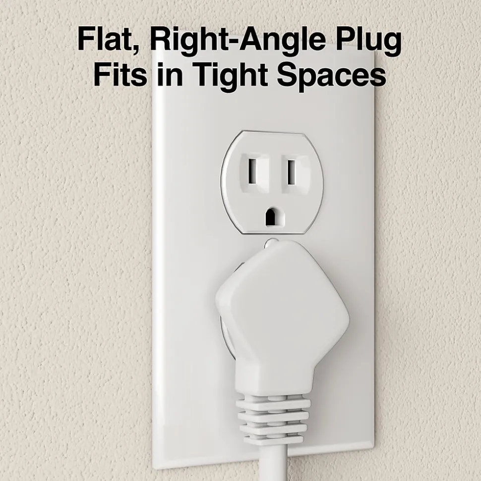 Staples 6' Extension Cord, 3-Outlet, White (22134)