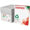 Staples 30% Recycled 8.5" x 11" Copy Paper, 20 lbs., 92 Brightness, 500 Sheets/Ream, 5 Reams/Carton (51959-US)