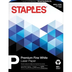 Staples 30% Recycled 8.5" x 11" Multipurpose Paper, 32 lbs., 100 Brightness, 300/Pack (358C-WH-STP)