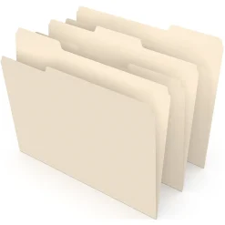 Staples 30% Recycled File Folder, 1/3-Cut Tab, Letter Size, Manila, 500/Carton (ST56675CT)